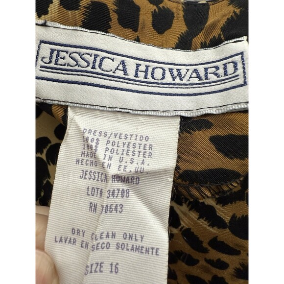 Jessica Howard Dress Size 16 Animal Print Maxi Sleeveless Long Modest - Picture 4 of 5